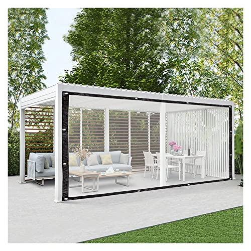 RLINZ Lona Transparente Impermeable Exterior Paneles Laterales de Pérgola Transparentes Pared Lateral del Dosel del Patio para Jardín, Revestimiento de Muebles (4x2.5m/13.12x8.2ft)