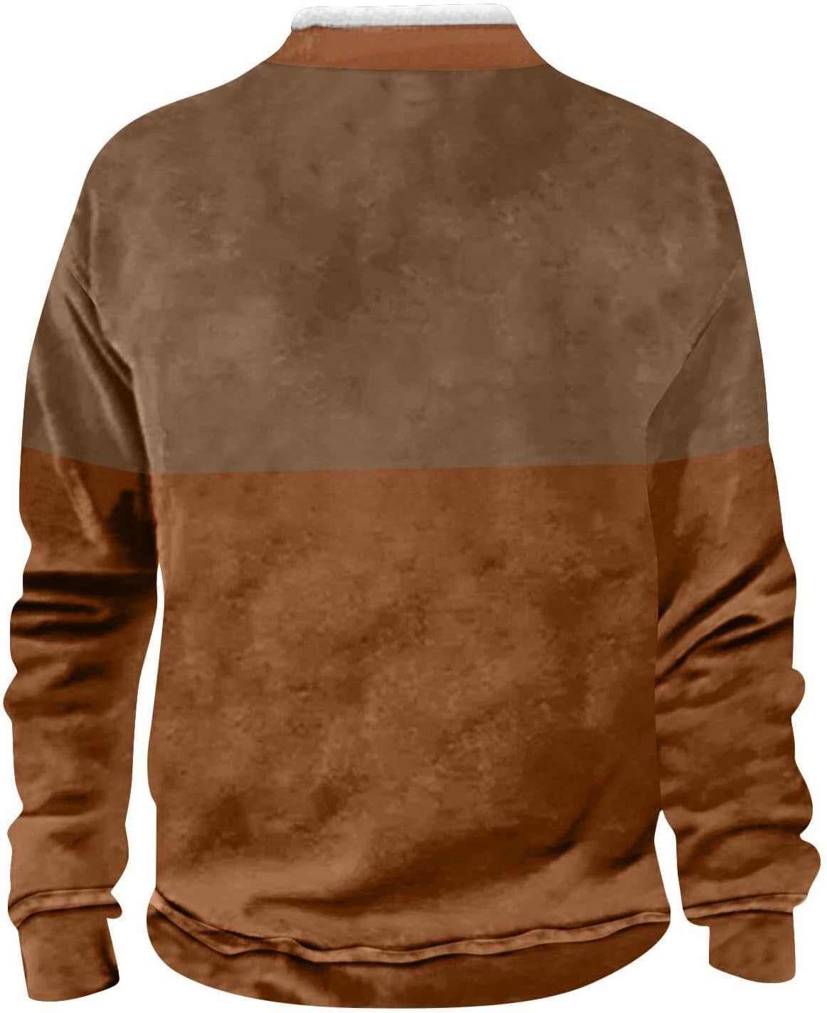 Mens Vintage Color Block Sweatshirt Casual Long Sleeve Stand Collar Quarter Zip Up Knitted Pullover Sweatshirts