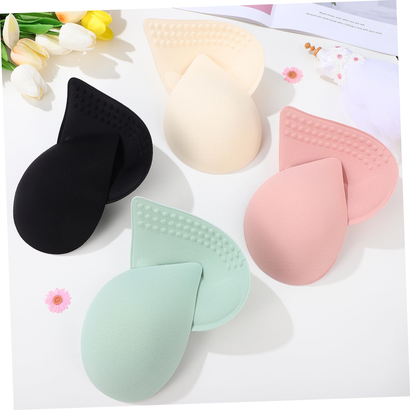 Healeved Almohadillas de Sujetador 12 Pares Xxl de Fibra Elástica | Desmontables y Lavables, Tallas 85d 90a 90b 90c 90d, para Mujer y Niña