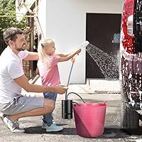 Vista 3 de Ducha portátil para campamento, 4400 mAh, recargable por USB, IPX7, impermeable, bomba de ducha con batería + cubo plegable para campamento