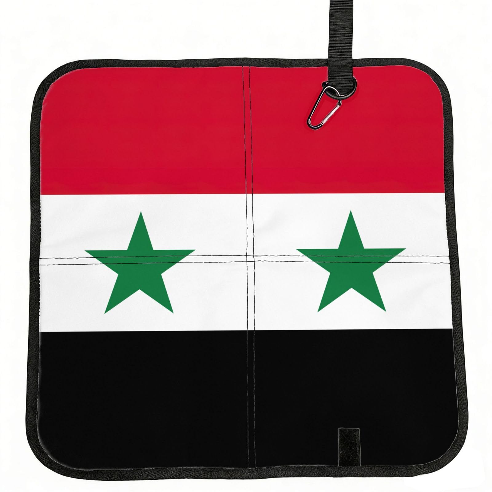 UVBDF Flag Of The Syrian Arab Republic Print Outdoor Sitting Cushion Folding Seat Pad Compact Portable Picnic Bench Cushion Mat