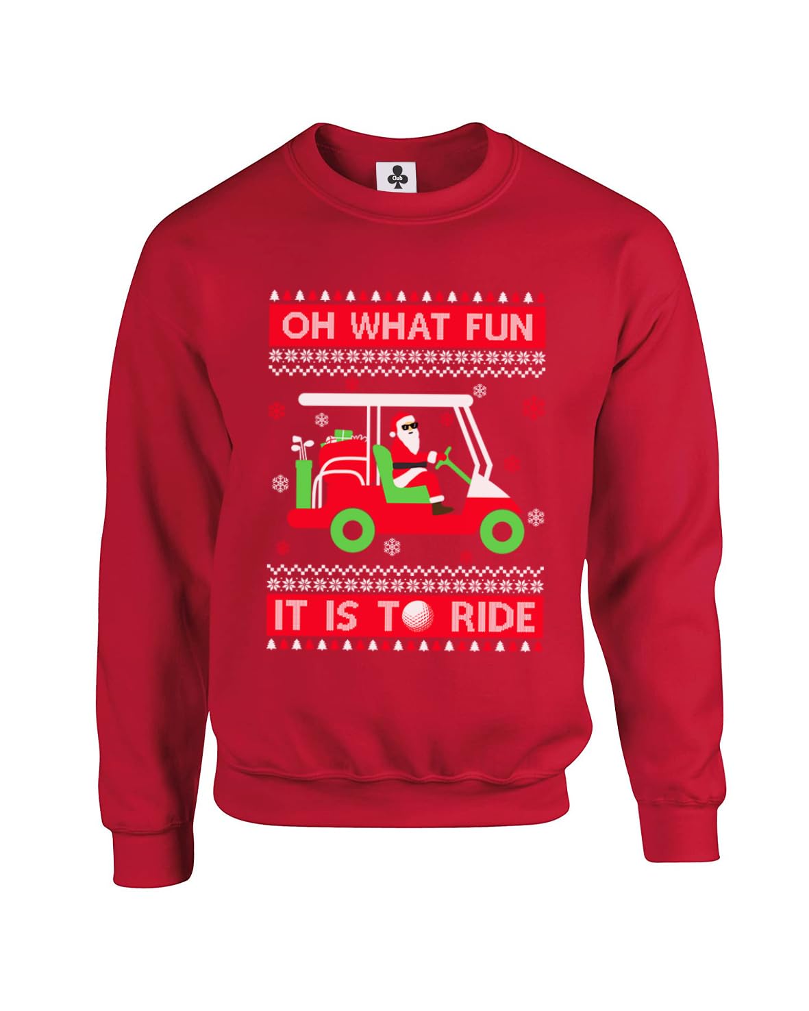 Taylor Brown What fun it is to ride golf buggy, golfer christmas golfing meme novelty fun joke humour xmas Unisex Funny Adults Sweatshirt Jumper Red
