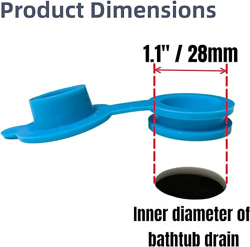 Miniatura 10 de 2 tapones de bañera de silicona, se adapta a la mayoría de bañeras de bebé, 5 tamaños de tapones de bañera para bebé (0.98 pulgadas)