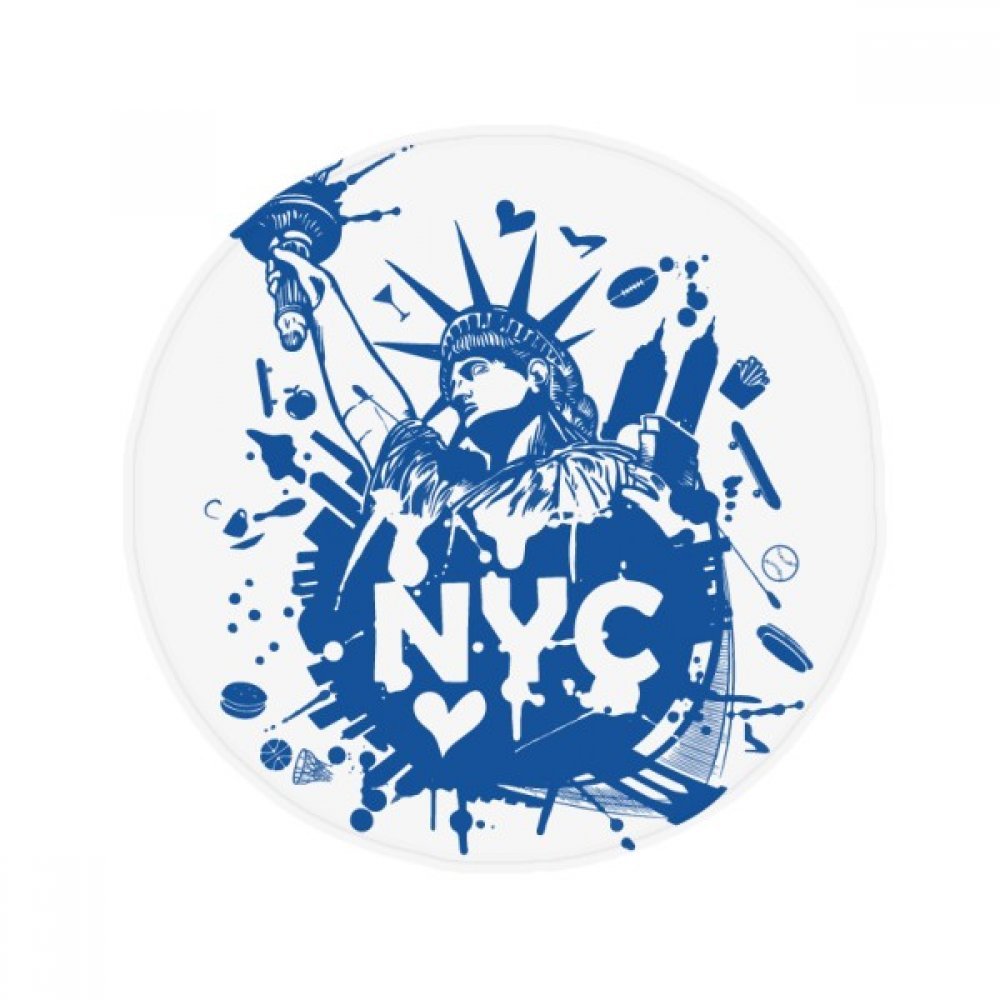 Tapis de cuisine rond New York 80cm antidérapant multicolore pour salon