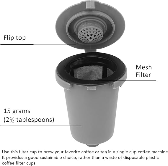 Refillable Coffee Capsules Cup, Reusable Coffee Filter Capsule, Ground Coffee Filter Single Cup Coffee Dripper for Coffee Machine, Refillable Coffee Capsule Filter