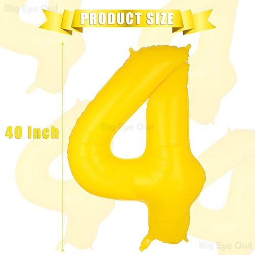 Vista 56 de Globos grandes de aluminio amarillo número 5 de 40 pulgadas, helio, globo grande de Mylar para decoración de fiesta de cumpleaños de miel, abeja