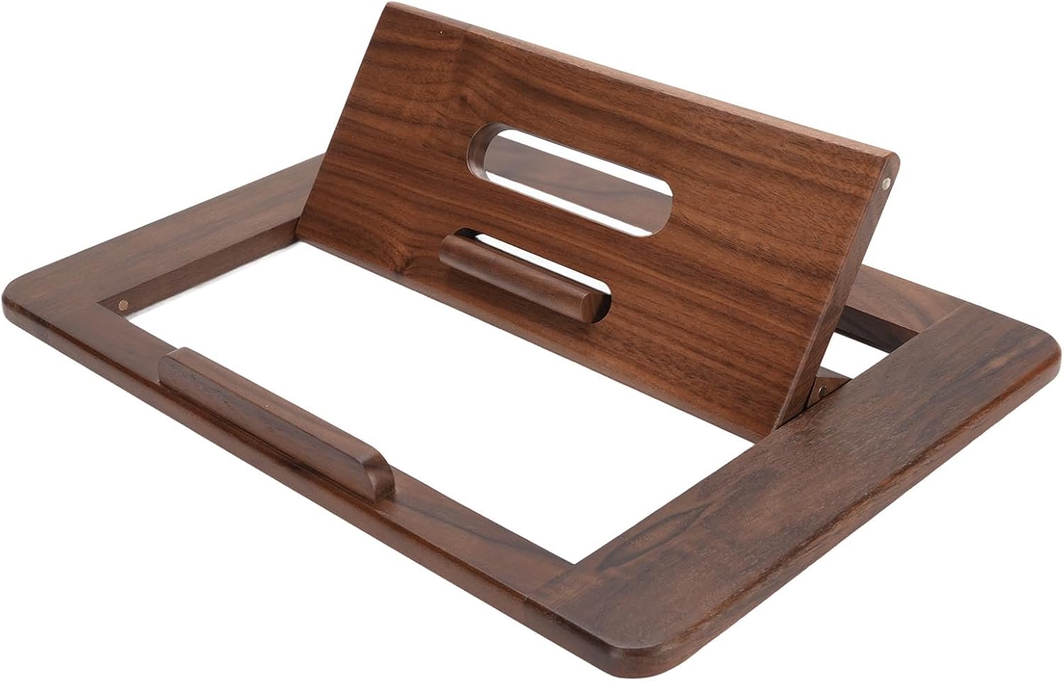Foldable Tablet Desktop Stand, Walnut Wood Tablet Stand Riser Tablet Drawing Stand Laptop Desktop Stand Tablet Holder Tablet Drawing Holder for Home Working Reading