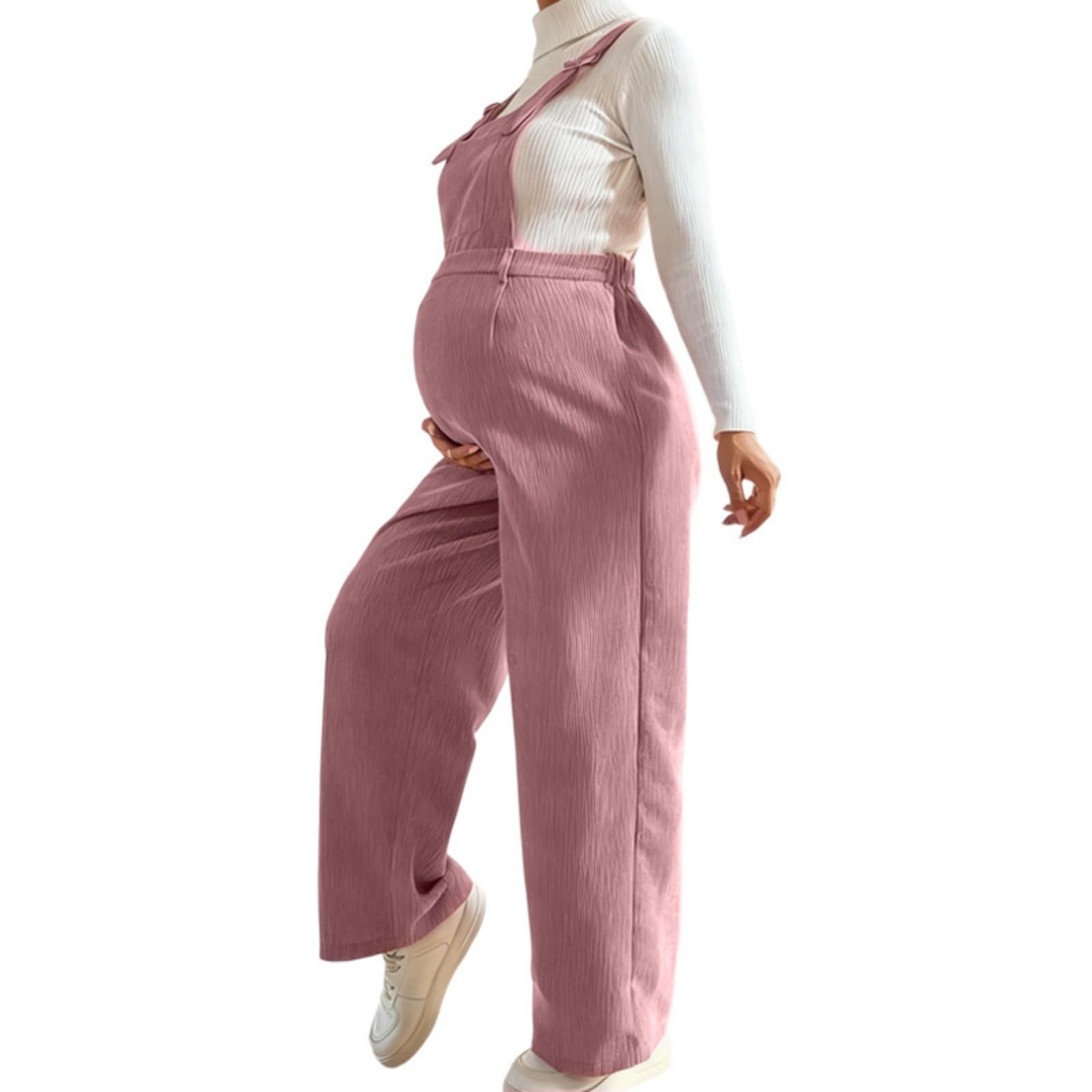 Salopette Premaman Donna Invernale, Tuta Premaman Donna Elegante con Tasche Morbida Comode Larga Taglie per Casual, Gravidanza, Lavoro, Salotto