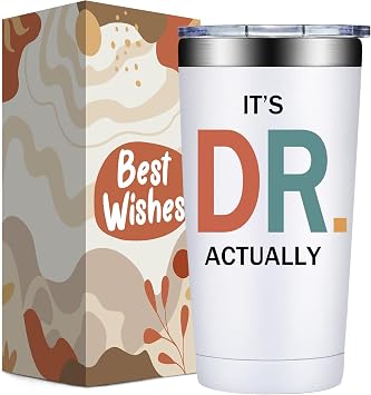 Grifarny PhD Graduation Gifts - Ph.D. Gift for Women - Doctors Day Gifts for Women - Doctorate Graduate Gift for Phd, Medical School Student, New Doctor, Physician MD - Its Dr Actually Tumbler 20 oz