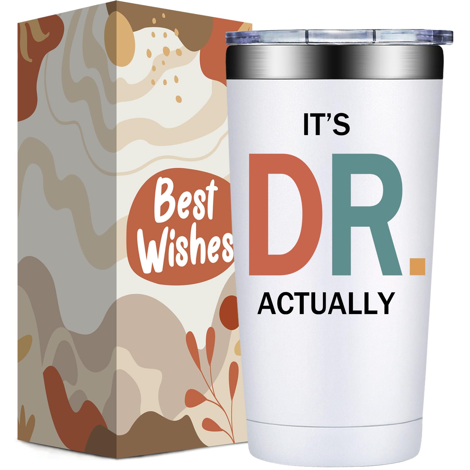 Grifarny PhD Graduation Gifts - Ph.D. Gift for Women - Doctors Day Gifts for Women - Doctorate Graduate Gift for Phd, Medical School Student, New Doctor, Physician MD - It's Dr Actually Tumbler 20 oz