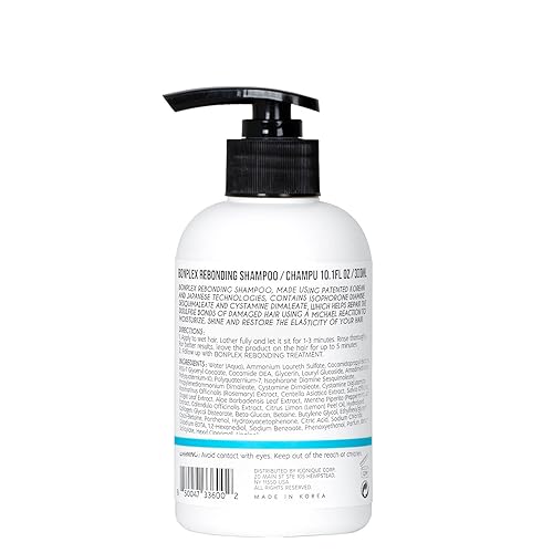 Miniatura 2 de BONPLEX Champú Rebonding para todo tipo de cabello  Cabello dañado y seco  Dimaleato de cistamina  Reconecta los enlaces de disulfuro roto dañados