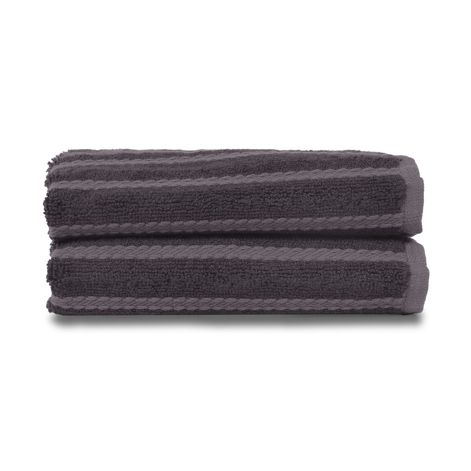 Cosy House CollectionLuxury Bamboo 2-Pack Towel Set - Ultra Soft, Absorbent & Quick Drying - Plush Cotton Hotel Spa Quality - 14" x 14" - (Washcloth , Grey)