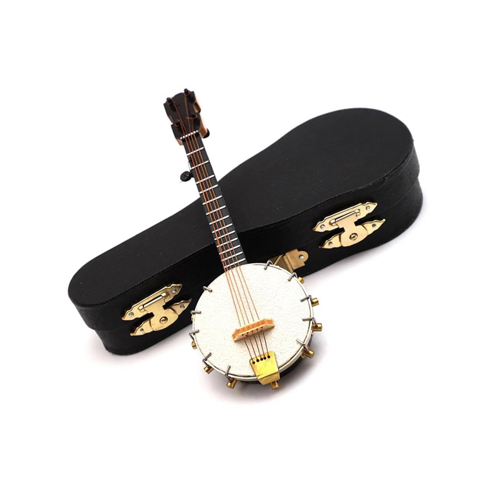 model instrumentu muzycznego 1 Szt. Miniaturowy Model Banjo Ze Wspornikiem I Futerałem Mini Akcesoria Do Instrumentów Muzycznych (Size : 20cm)