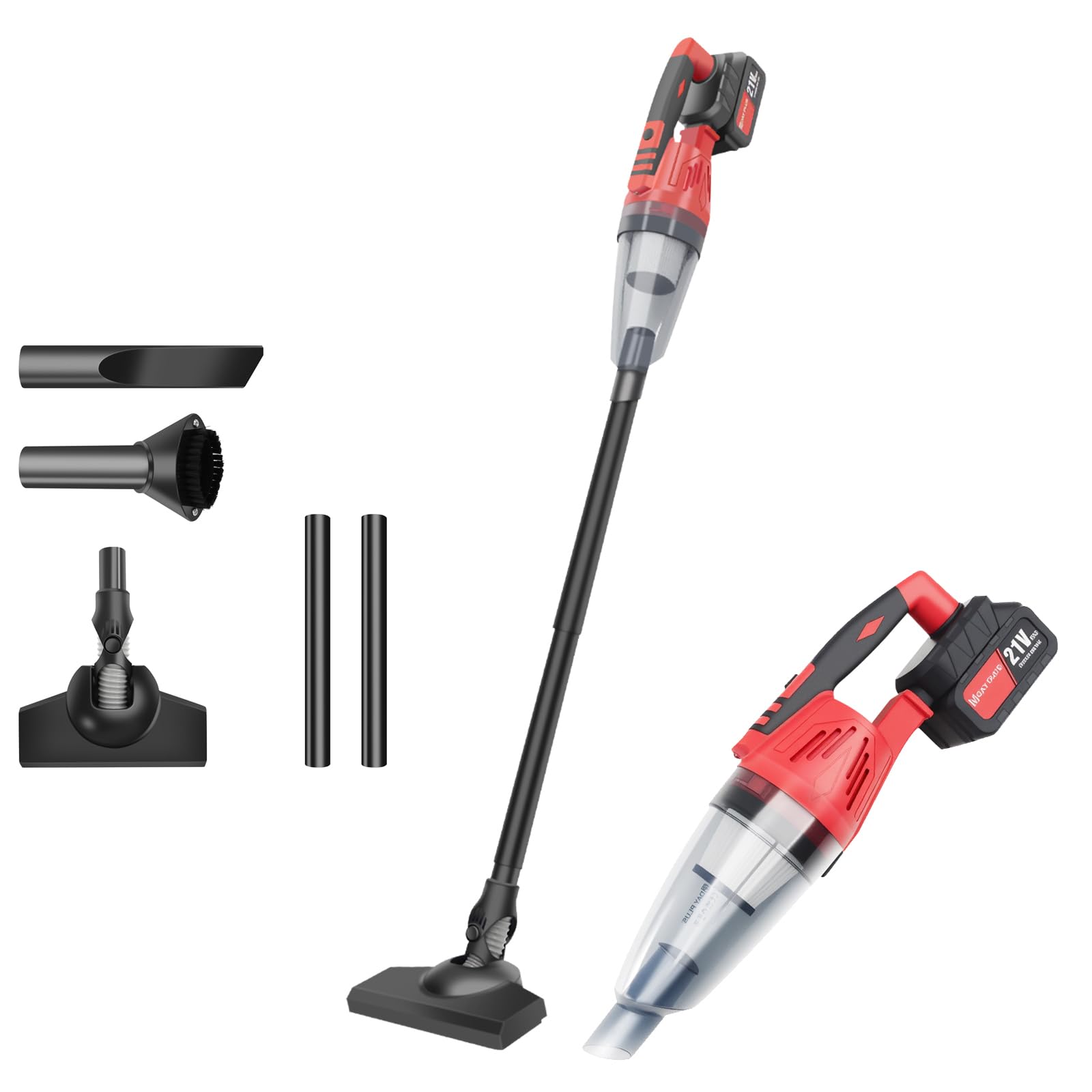 Aspiradora de mano con batería para coche, con 2 baterías de 2200 mAh y cable USB, depósito de polvo de 0,6 L, recargable, aspiradora de mano para coche, casa, cocina, pelo de animales
