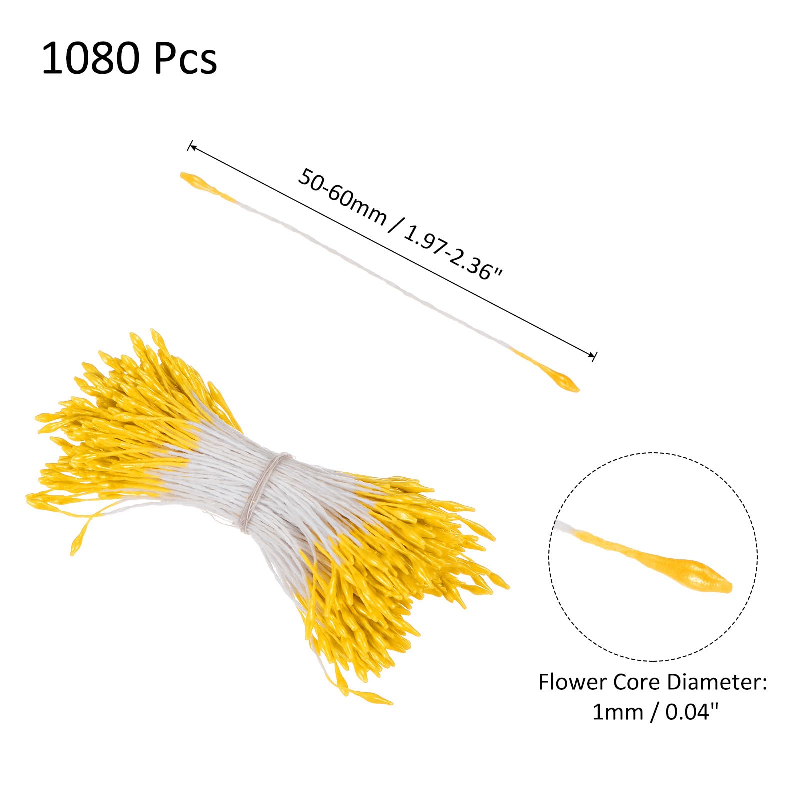 M METERXITY 1080 Pack Double Heads Flower Stamen-1mm Artificial Flower Stamen Pistil Matt Pearl Floral Stamen - Image 3