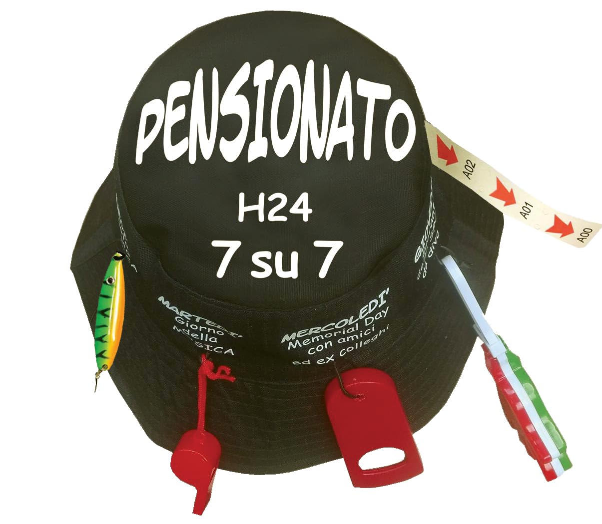 Bombo Sombrero de jubilación, Negro , Talla única
