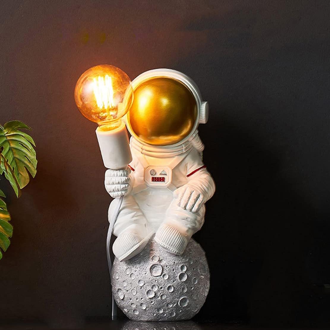 Lampy stołowe dla dzieci sypialni, pokój dziecięcy E27, astronauta, nowoczesna lampka nocna pokoju chłopców dziewcząt, z wtyczką i kablem 180 cm, do siedzenia