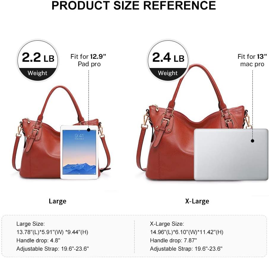 Kattee Leather Handbags Tote Shoulder Bag for Woman Satchel Designer Purse Top Handles Crossbody Bag Large Capacity - Image 4