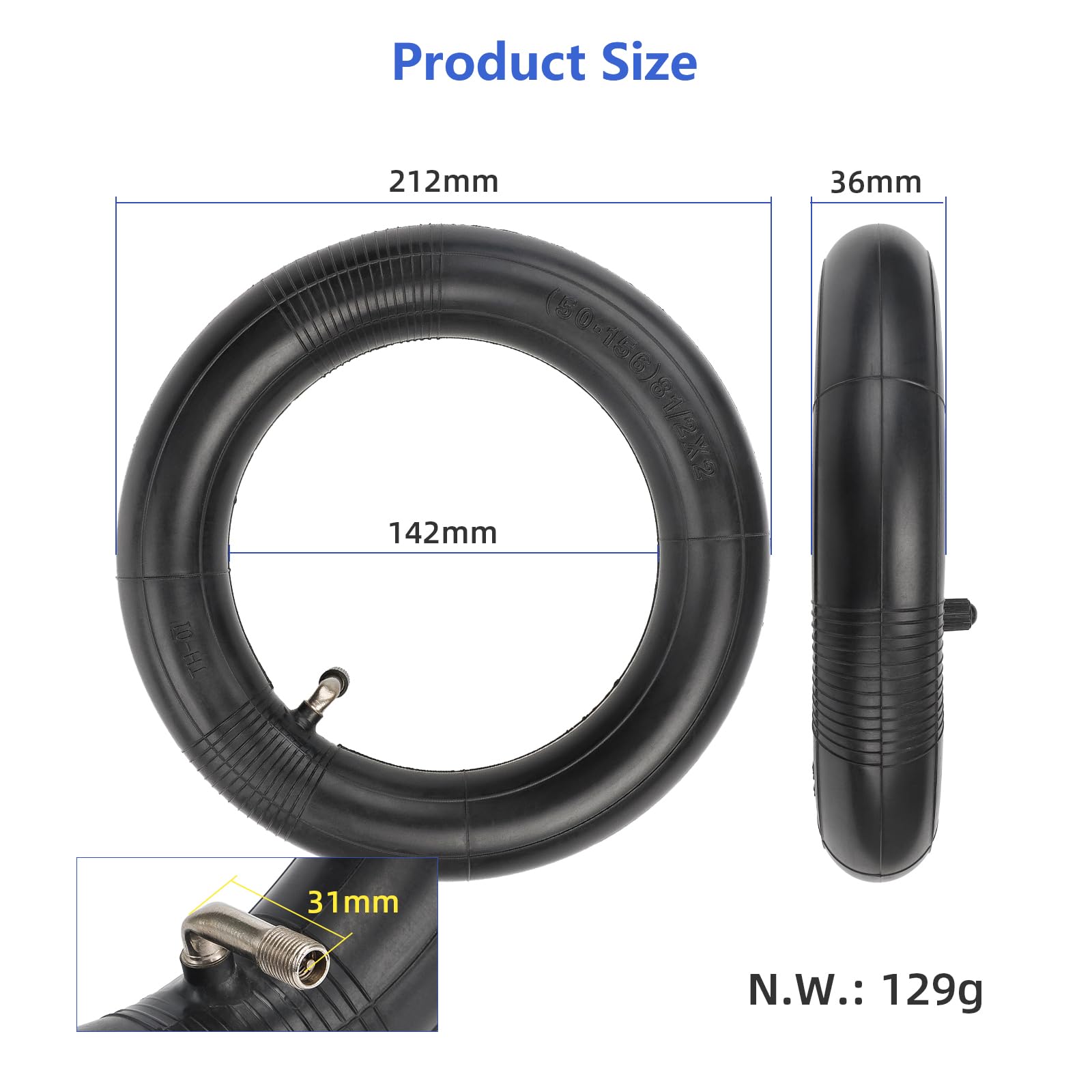 Elektroroller Schlauch 8,5 Zoll - Kompatibel Mit Xiaomi