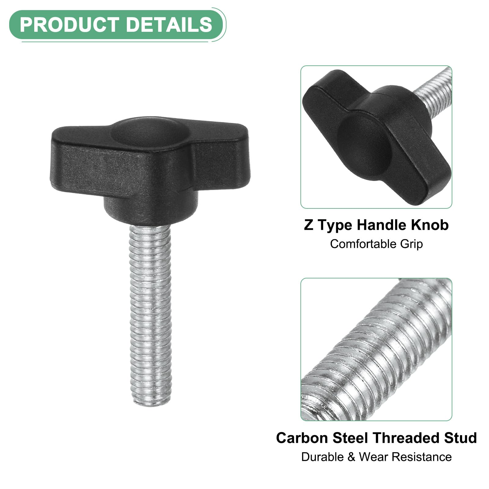 M METERXITY 20-Pack Thumb Screws, M6x30mm Tee Wing Knobs - Image 2