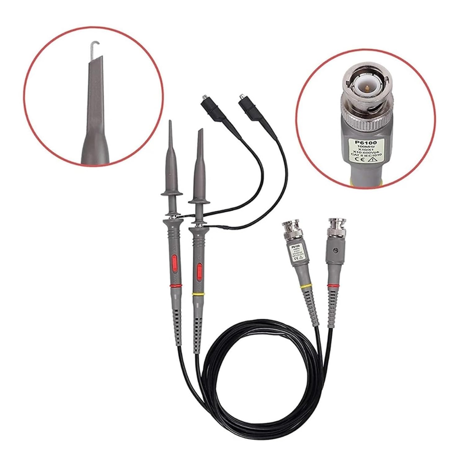 Oscilloscope Probe and Accessory Kit 100Mhz with BNC to Test Lead Kit