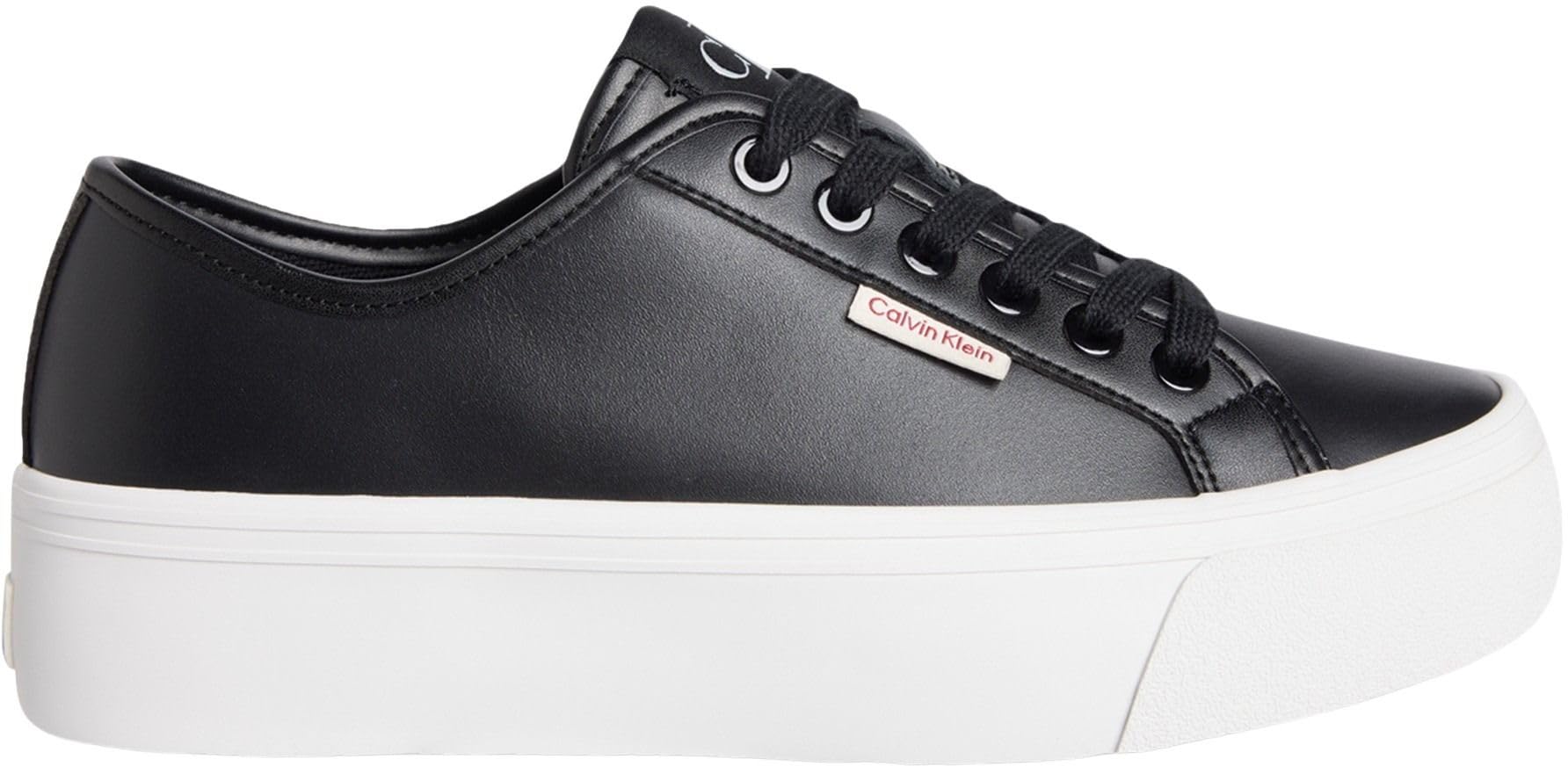 Calvin Klein Women’s Flatform Vulcanised Trainers, Black (Ck Black), 7