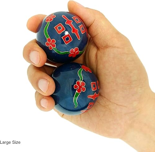 Miniatura 2 de Bolas de Baoding Double Happiness con soporte de bambú (tamaño grande de 2 pulgadas)