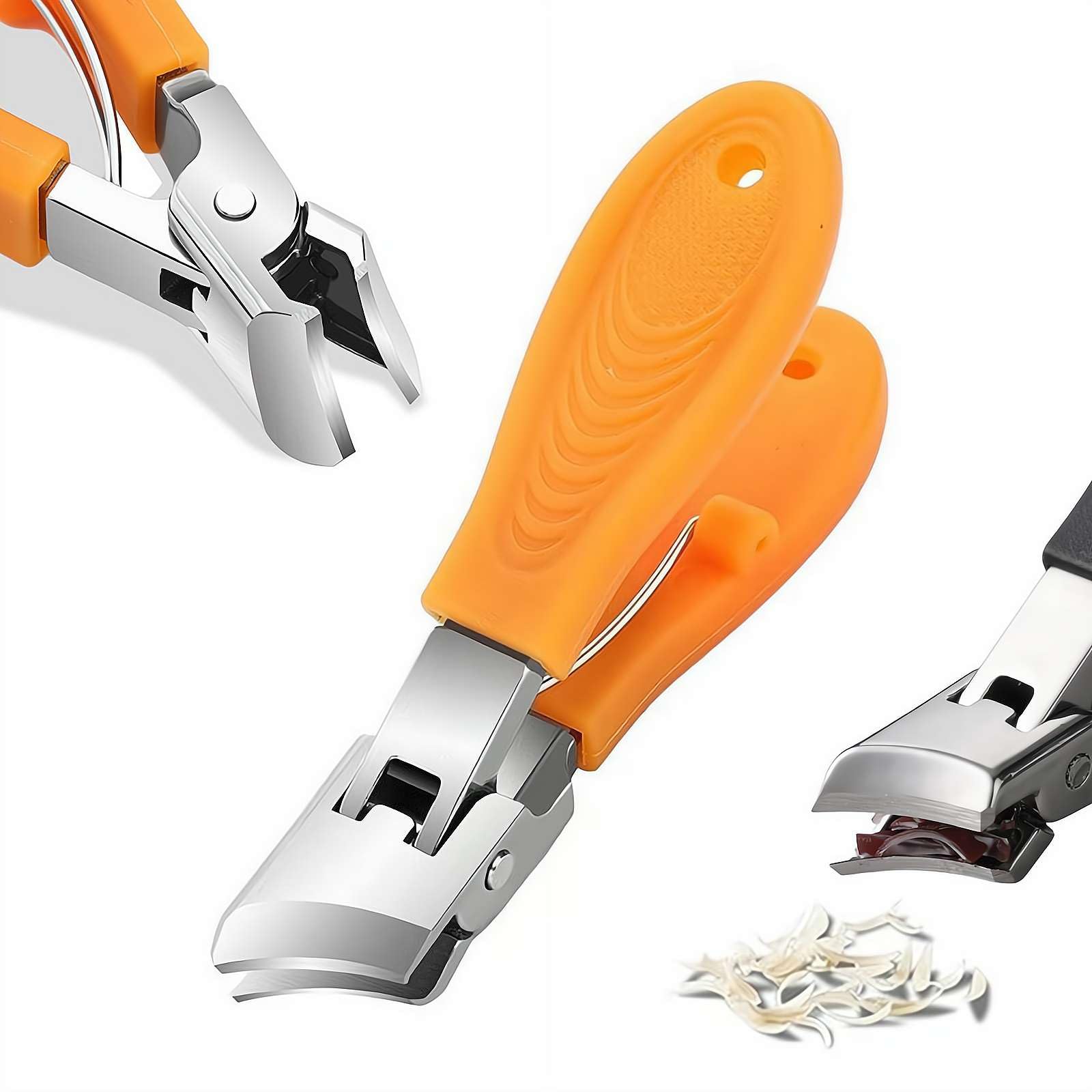 Wide Opening Anti-Splash Slanted Nail Clipper 2026 New Heavy Duty Nail Cutter with Comfortable Handle Curved Toenail Clippers