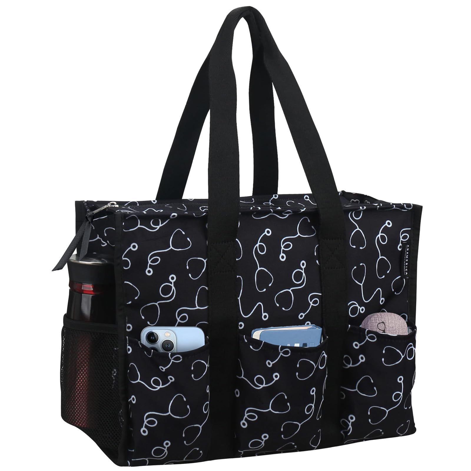 ABAMERICA Nurse Bags for Work Nursing Bag Multiple Pockets Waterproof Organizing Zip Top Clinical Bag for Nursing Students