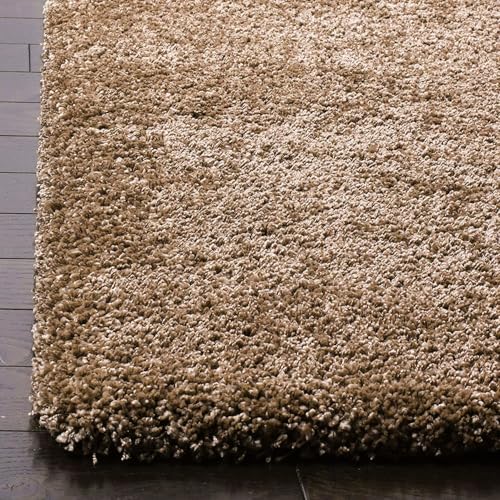 Image of Soft Fluffy Microfiber Bedside Runner for Bedroom | Mat for Kitchen | 2' x 5' Feet Rectangular | Colour: Beige | Thickness 1.5 Inches