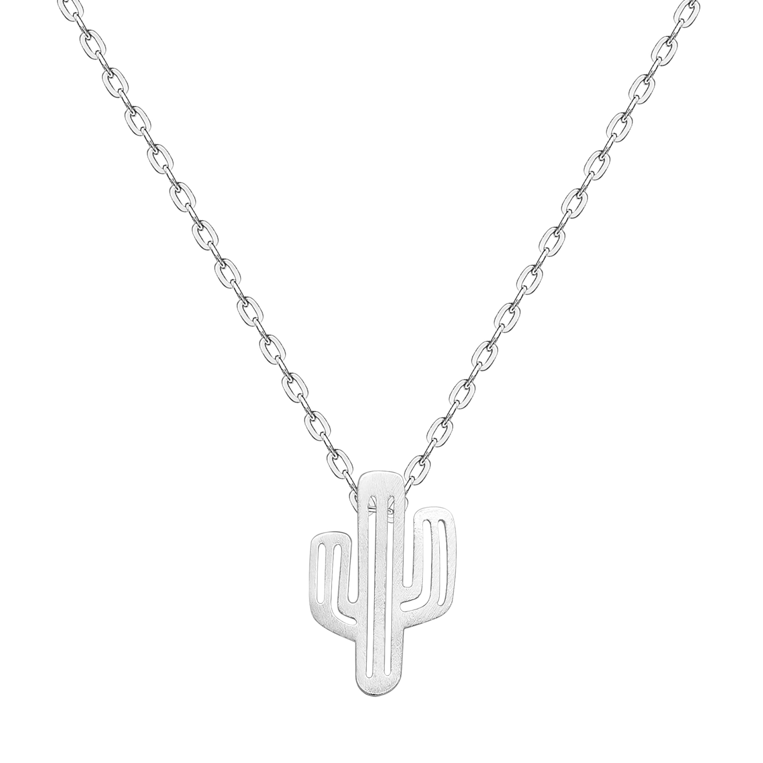 925 Silver Adjustable Necklace Circle Minimalist Enamel Tiny Heart Cactus Triangle Pendant Dainty Choker for Women