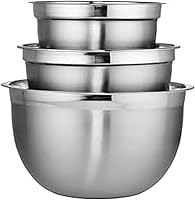 Chicago Metallic Stainless Steel Nesting Mixing Bowls Set of 3 - 3Qt, 5Qt, 8Qt - Durable, Dishwasher Safe Kitchen Essential