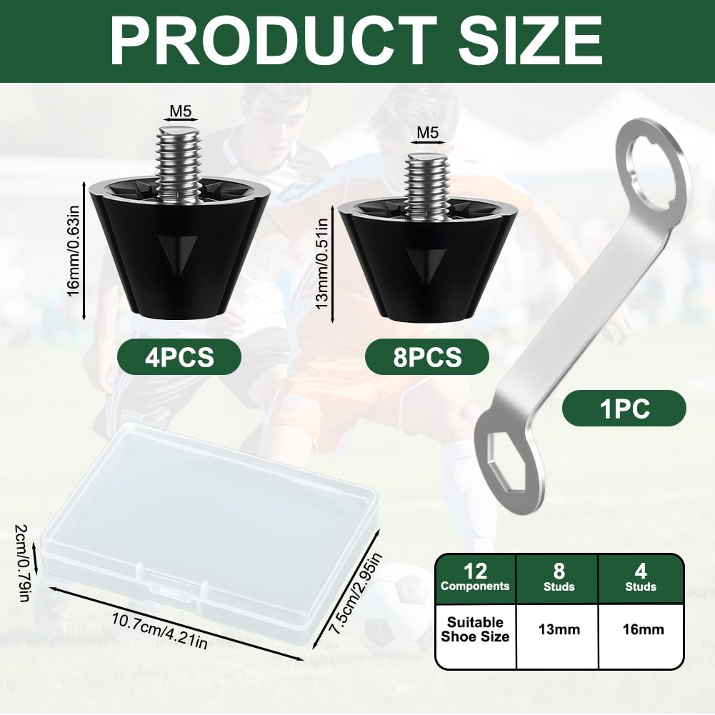 Flintronic 12/20 Pezzi Tacchetti da Calcio, Tacchetti Antiscivolo,per Ferro Avvitabili Allenamento Atletico