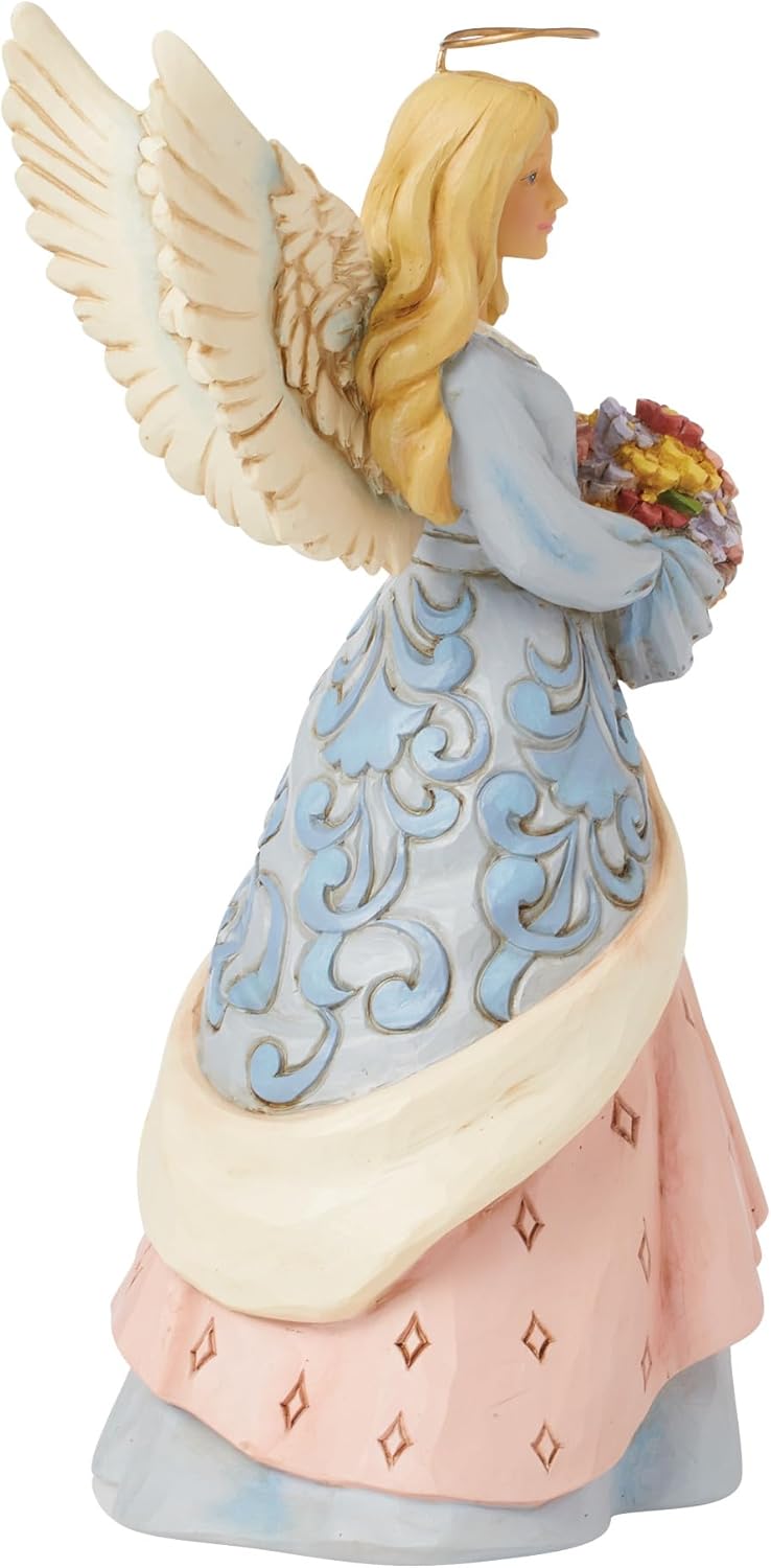 Enesco Jim Shore Heartwood Creek Easter Angel with Flower Basket Figurine- Stone Resin Hand Crafted Collectible Figurines Easter Home Decor Statue, 8.66 Inch - Image 5