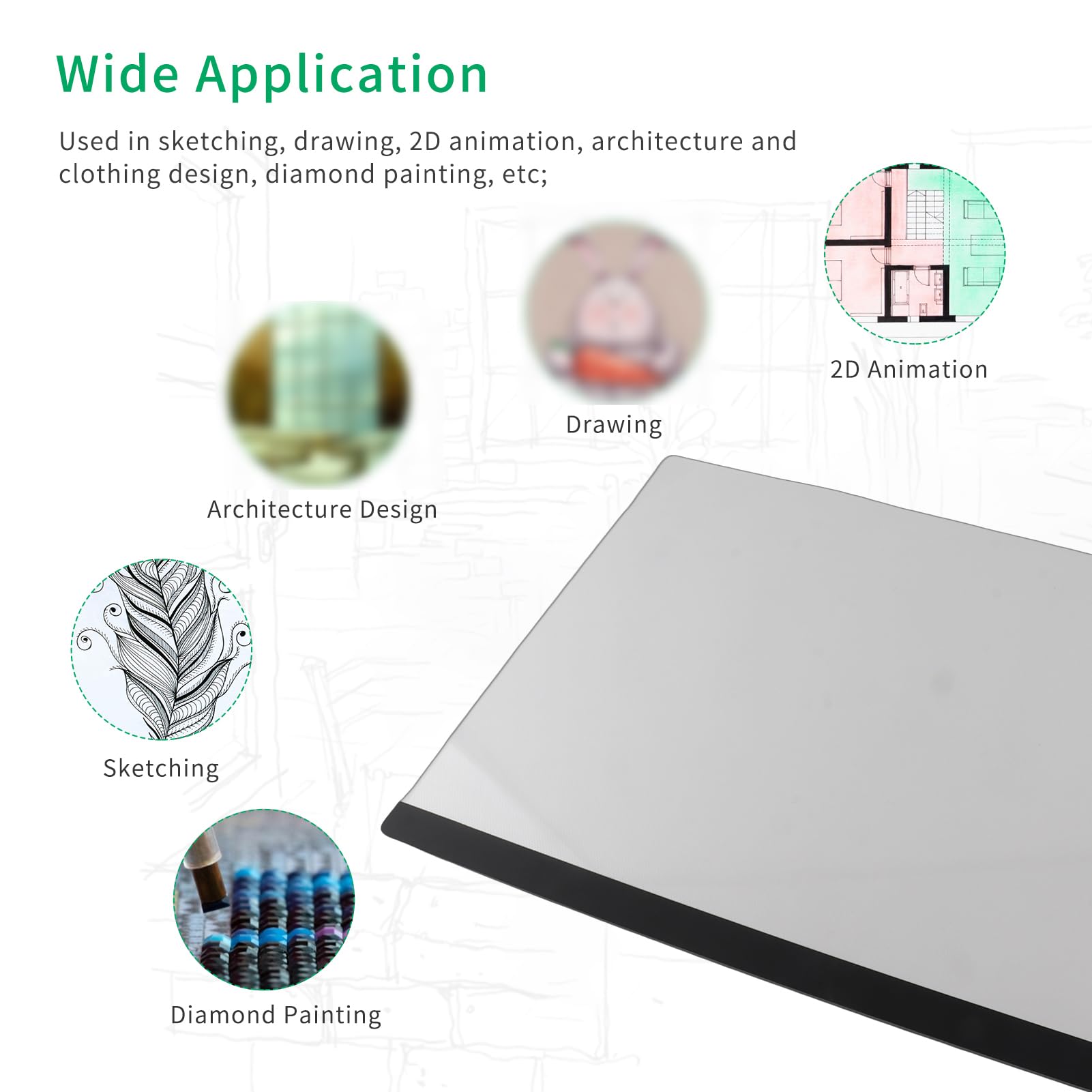 Caja de luz ultrafina, mesa de dibujo alimentada por Usb con brillo regulable para artistas que diseñan dibujos en Streaming y animación de bocetos