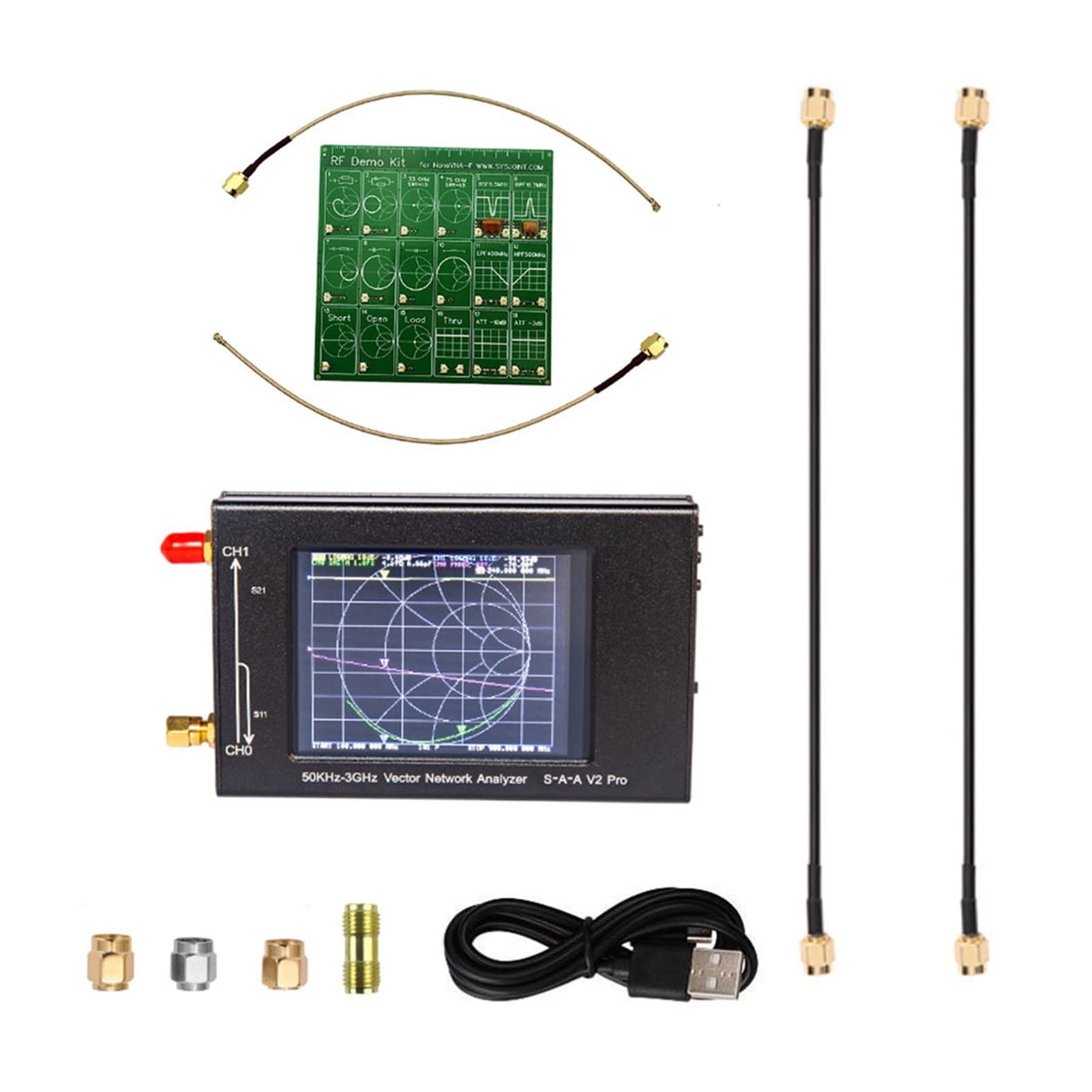 Analizador de espectro Analizador de red vectoriales de 3.2 pulgadas S-A-A V2 Pro.Soporte 50kHz ~ Analizador de red de antena de 3 GHz(Finished product plus RF KIT board)