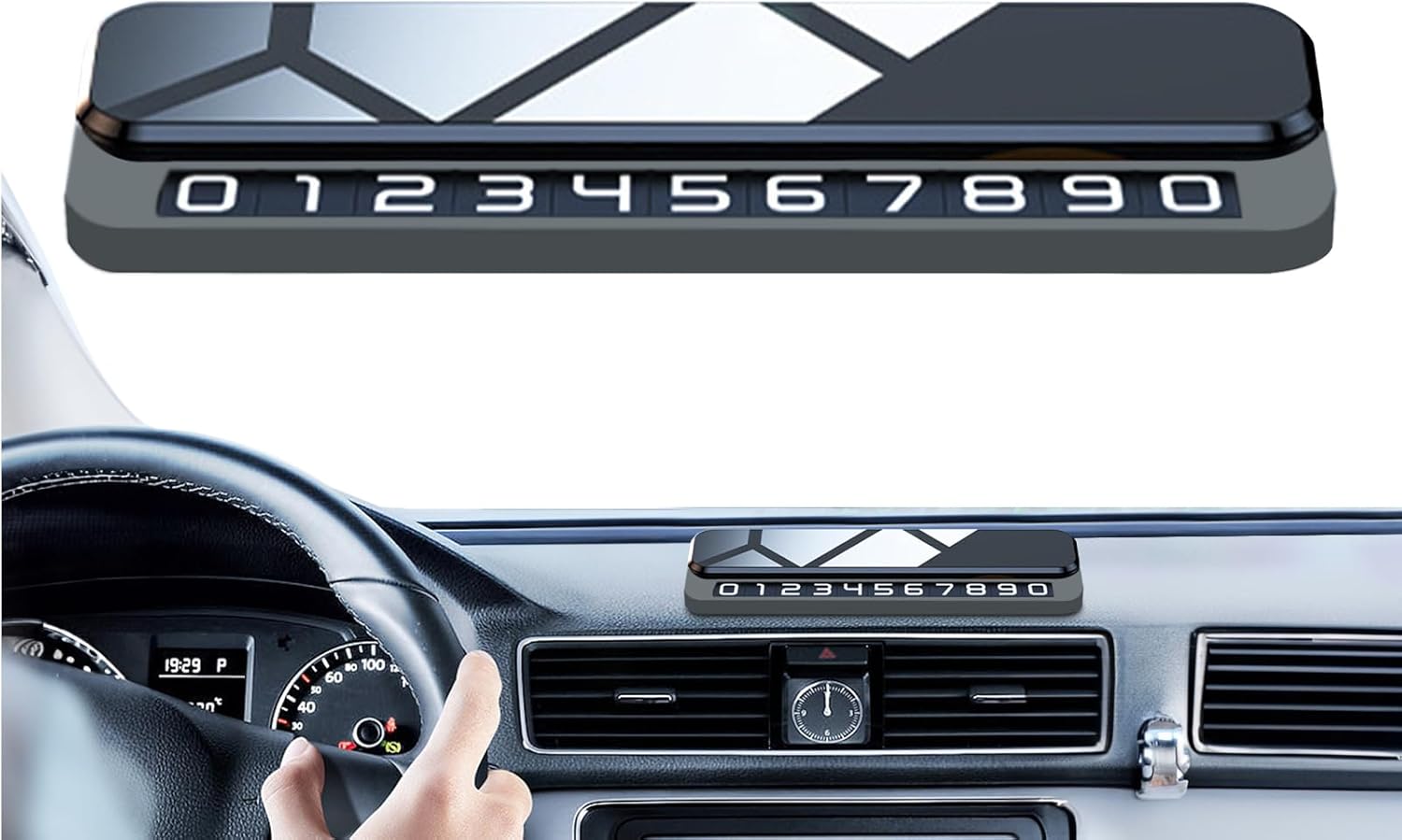Car Parking Card Phone Number – Sliding Hiding Display Stop Card Car Sign Parking Gadgets | Moving Auto Metal Telephone Plate, Vehicle Decoration Accessories for Men Women