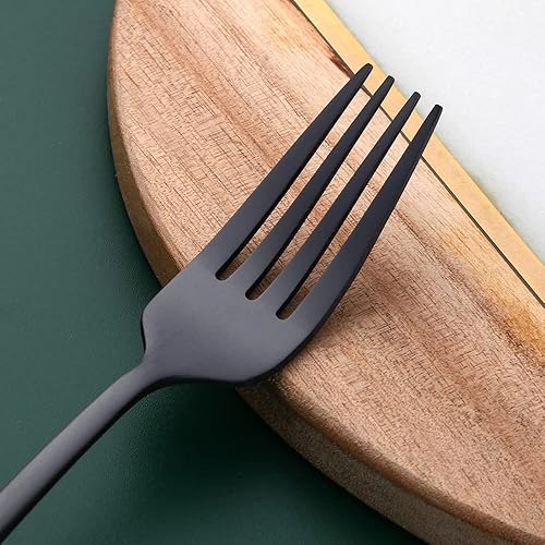 Miniatura 26 de Juego de cubiertos de acero inoxidable de 5 piezas, incluye cuchara y tenedor de cuchillo, pulido con espejo, apto para lavavajillas, servicio