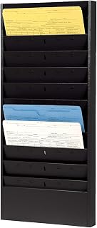 CHAMP Repair Order Rack 12-Pocket Wall Mount Organizer, Black