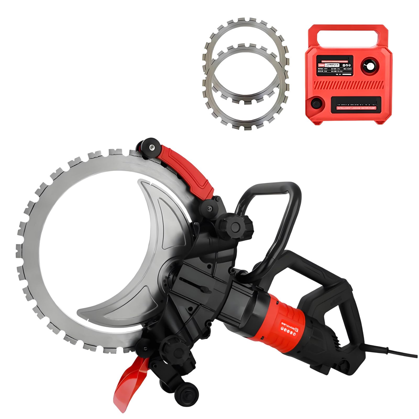 Sierra Circular para hormigón De 16 Pulgadas, Sierra Toroidal 8980 W con Motor De Cobre Puro, 3000 RPM – Profundidad 11.4 Pulgadas, 2 Hojas Y Guante para Corte De Hormigón 3sawblade