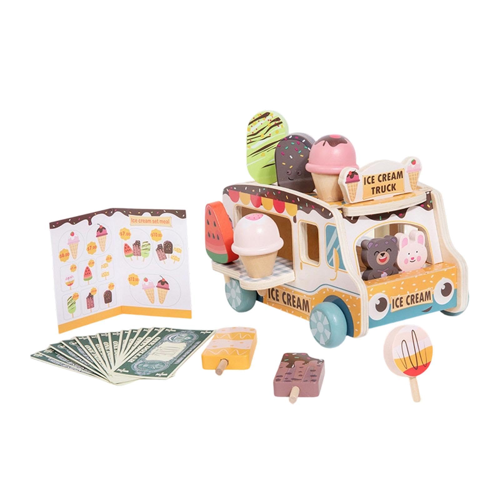 MagiDeal Camión de Helados de Juguete para Juegos de imitación, Desarrollo de Habilidades, Juego de rol imaginativo para niños y niñas en Edad Preescolar.