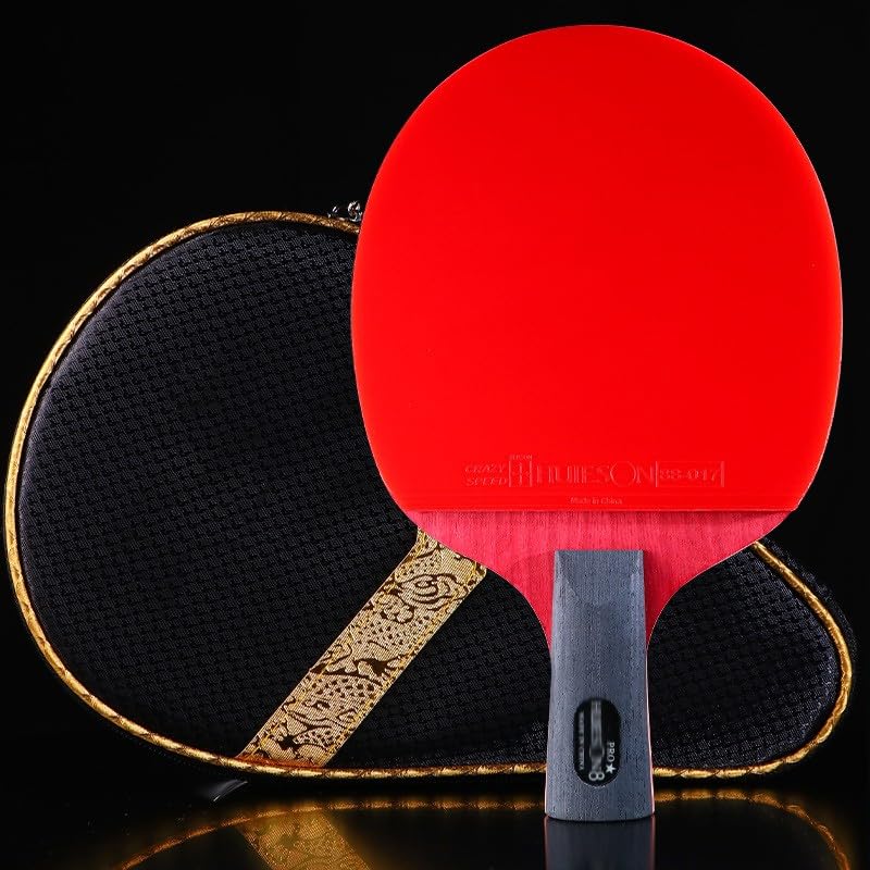 JITEM Professional Ping Pong Paddle, 7-Layer Pure Wooden Base Offensive Table Tennis Racket, High Elasticity and High Performance Table Tennis Paddle(Color:B)