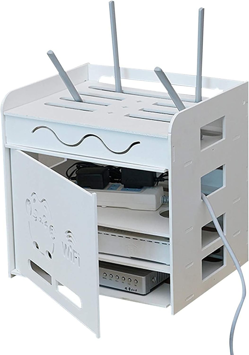 Flytande hylla Trådlös WIFI Router Förvaringslådor Stor kapacitet ...