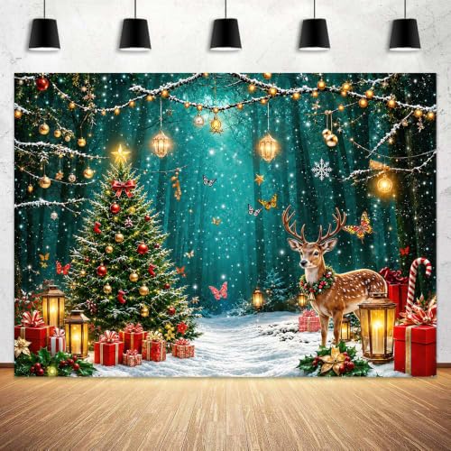 Toile de fond 20x10ft forêt enchantée Noël pays des merveilles