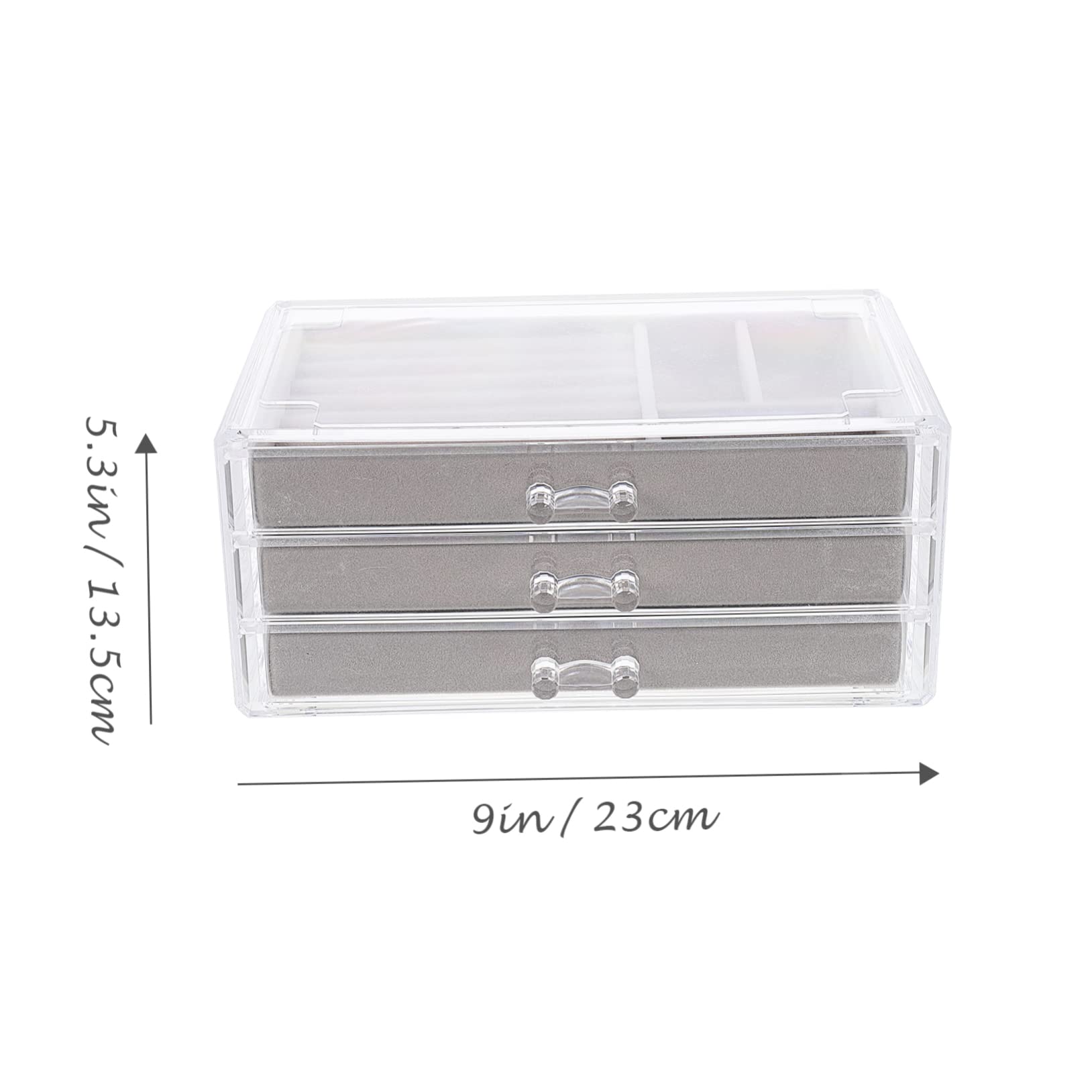 BESPORTBLE Scatola Porta Accessori 3 Scomparti in Plastica e Pelucchi, Organizer da Scrivania per Accessori e Piccoli Oggetti, Design Salvaspazio per Camera da Letto