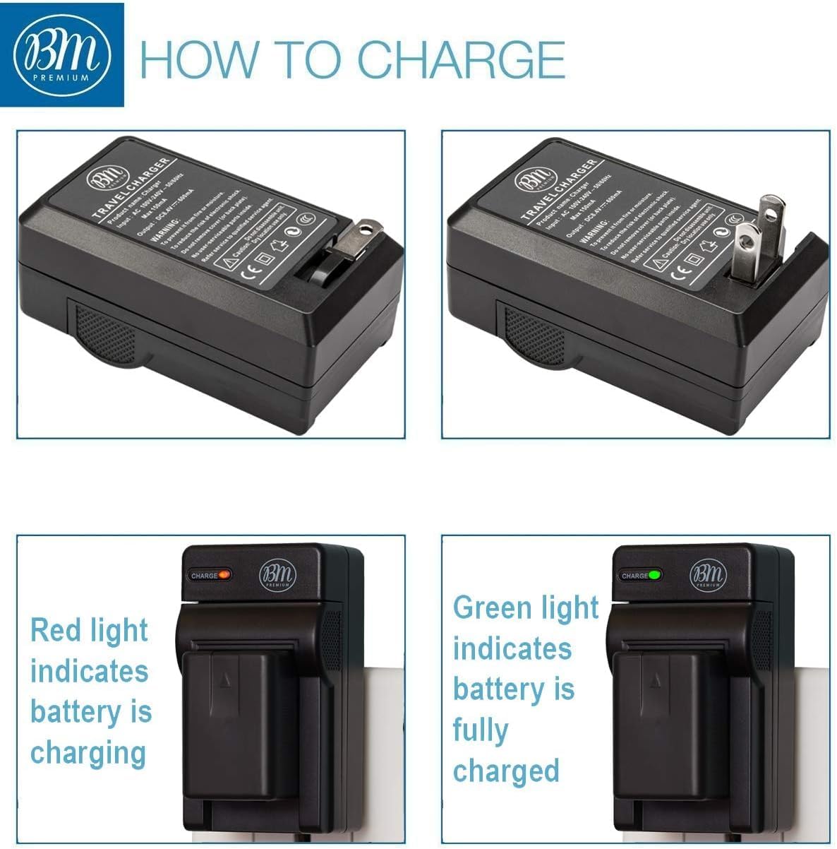 Big Mike's BM Premium Pack of 2 VW-VBK180 Batteries and Battery Charger for Panasonic HC-V10 HC-V100 HC-V500 HC-V700 Camcorder