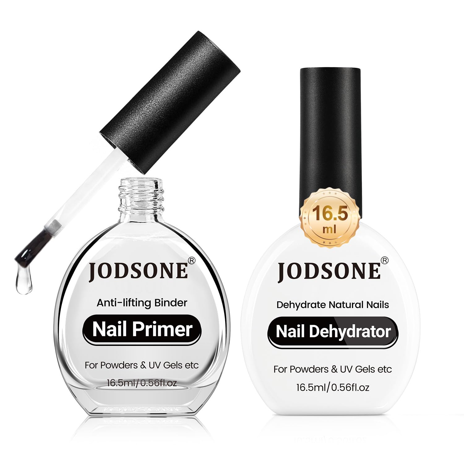 JODSONE 2Pcs 16.5ml Nail Dehydrate And Nail Primer For U V Gels Superior Bonding Professional Salons Set DIY Art Design Long Lasting Gift
