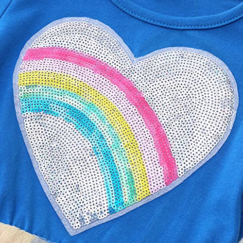 Toddler Girl Tutu Dress Long Sleeve Rainbow Tulle Casual Unicorn Dresses for Girls 3-8 Years3