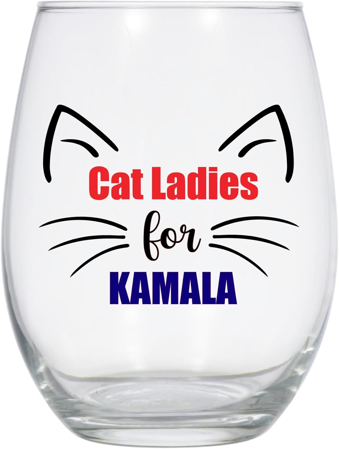 Cat Ladies for Kamala wine glass, 21 Oz, Childess Cat Lady, Kamala Harris wine glass, Harris 2024