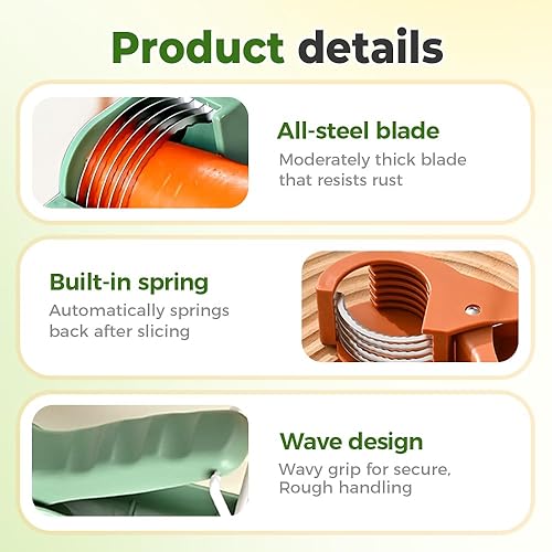 Miniatura 4 de Rebanador manual de alimentos, cortador de frutas mejorado 2025 para salchichas de plátano, pepinos, fresas, cortador de uva, artículos esenciales